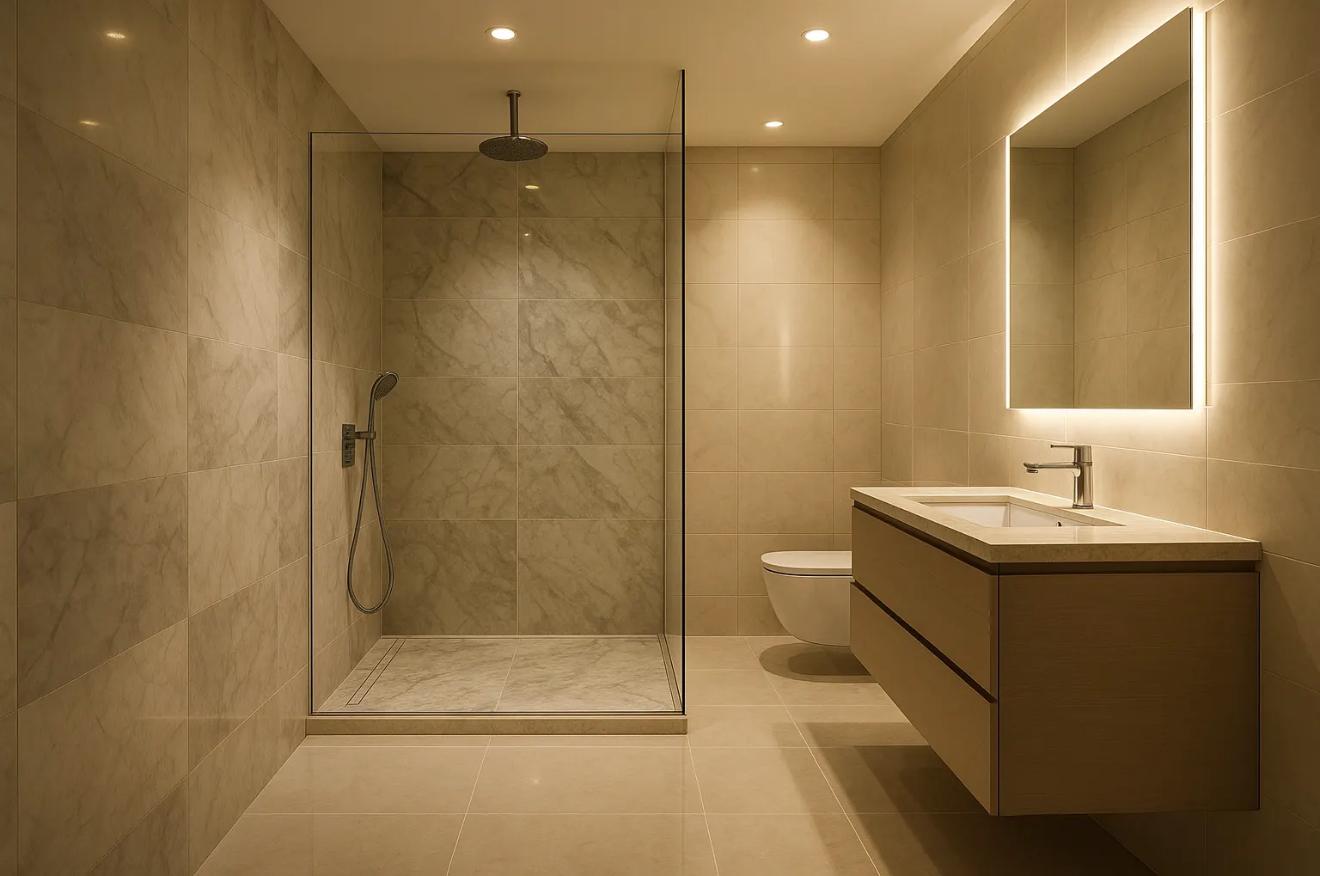 Salle de bain premium avec douche et vasque